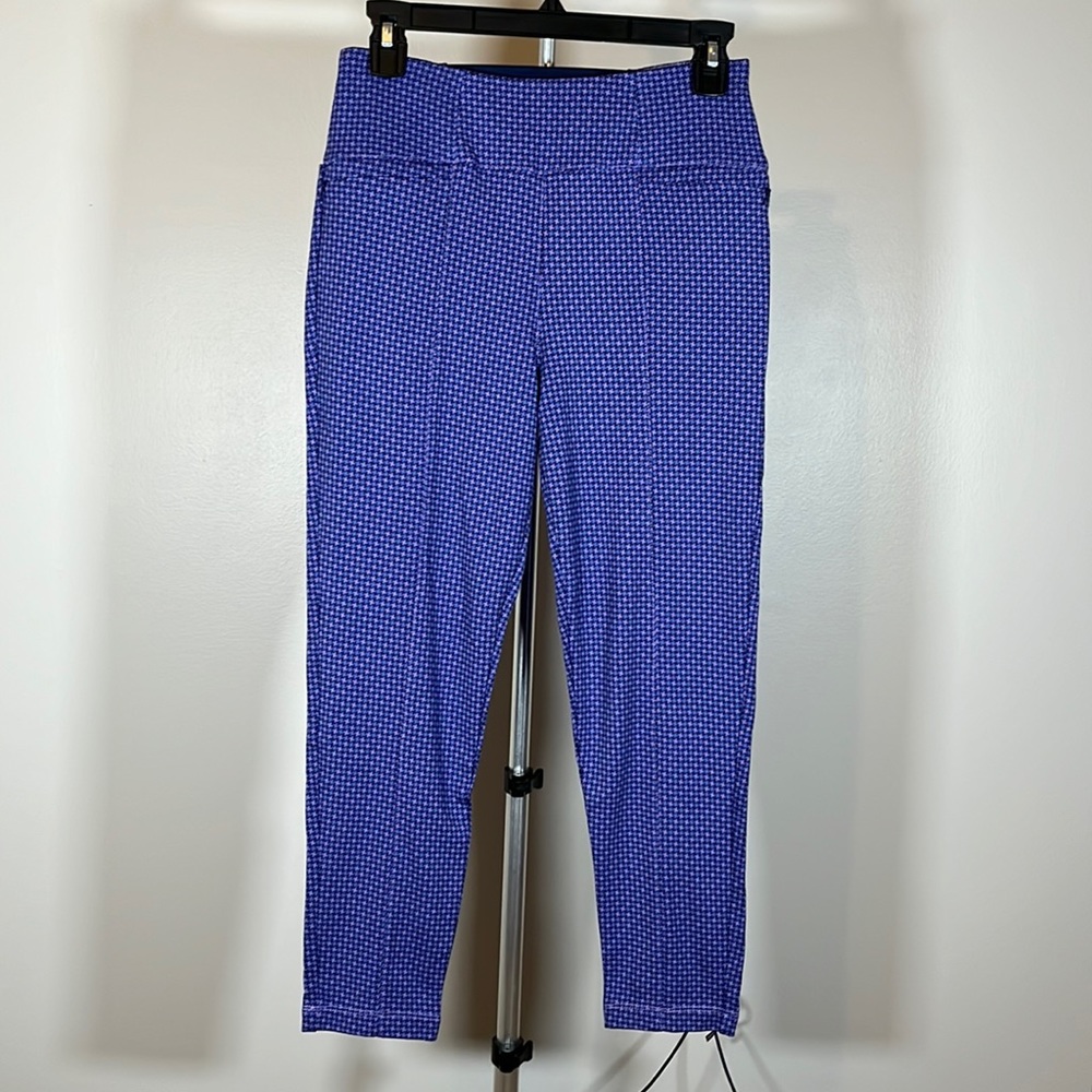 Betabrand S Petite Purple Dress Stretch Pants Houndstooth